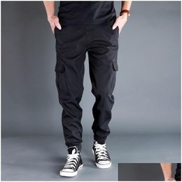 Men'S Pants Mens Summer Joggers Cargo Clothes Deep Crotch Trendy Casual Trousers Drop Delivery Apparel Clothing Dhryv