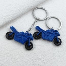 Keychains Punk Men's Alloy Pendant Keychain Blue Simulation Motorcycle Toy For Boys School Bag Festival Gift Wholesale