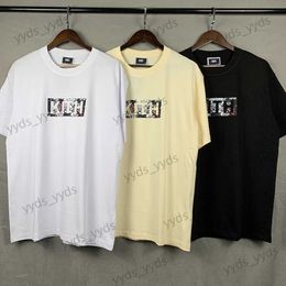 Men's T-Shirts Simple High Street Round Neck Short Sleeve Tee Street Oversize Loose Petal Print T-shirt for Men and Women T230404