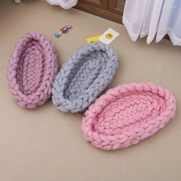 Blankets Hand Knitting Infant Chunky Blanket For Born Pography Props Baby Sleeping Bag Basket Filler Stuffer Shooting