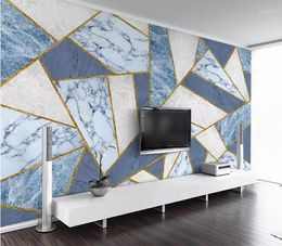 Wallpapers Bacal Large 3d Mural Wallpaper Modern Free Abstract Marble Geometric Square TV Living Room Wall Home Decor