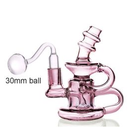 Cheapest Spring Recycler Glass Bong Tornado Bubbler Water Pipe Dab Rig Bong 14mm Female Joint Ash Catcher with Male Glass Oil Burner Pipe