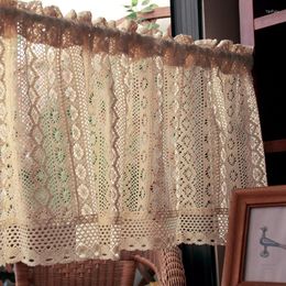 Curtain Country Crochet Half Rod Lintel Cabinet Artistic Style Small Curtains For Bedroom