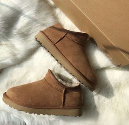Australia Classic Warm Boots Womens Mini Half Snow Boot USA Winter Full fur Fluffy furry Satin Ankle Booties slippers US4-12 Hot asfas