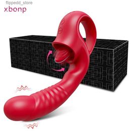 Other Massage Items Powerful Swing G Spot Vibrator Female Tongue Licking Nipple Clitoris Stimulator Dildo Massager Adult Goods Sex Toys for Women Q231104