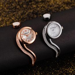 Wristwatches Luxury Rose Gold Bangle Bracelet Watch Women Fashion Elegant Ladies Small Dial Stainless Steel Quartz Wrist Watches Montre