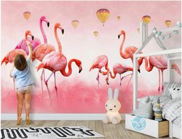 Wallpapers Custom Mural Po 3d Wallpaper Modern Simple Flamingo Feathers Room Painting Wall Murals For 3 D
