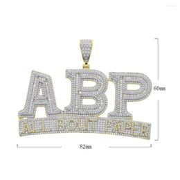 Chains Custom Name Number Square Letters ABP Pendant Charm 5A Zirconia Men's Hip Hop Necklace ROPE Chain Rock Jewellery Drop Ship