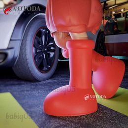 New Personalised Big for Women Men Kids Cartoon Boots Flat Round Toe Red Rain Boot Fashion Unisex Botas Shoes T231104