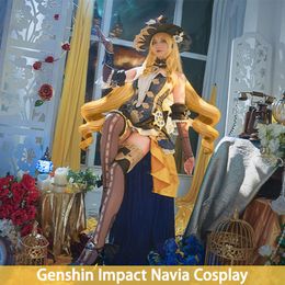 Cosplay Navia Game Genshin Impact Cosplay Anime Sexy Uniform Halloween Costume For Women