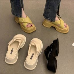 Sandals Fashion Concise Women Sandals Flats Platforms Casual Comfortable Soft Genuine Leather Shoes Woman Summer Arrival 230403