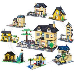 Blocks Blocks House Villa Architecture Cottage Model Building Bricks Friends For Girl Beach Hut Modar Home Village Creative City Shop Dhw6T