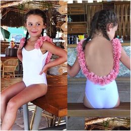 Two-Pieces Us Kids Baby Girl Floral Backless Swimwear Bikini Monokini Swimsuit Bathing Suit 220530 Drop Delivery Baby, Kids Maternity Dhhou