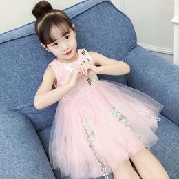 Girl Dresses EACHIN Girls Summer Baby Kids Mesh Embroidered Print Sundress Lace Flower Princess Dress Pompon Net Yarn Clothes