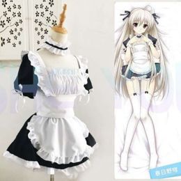 Anime Yosuga No Kasugano Sora Cosplay Costume Maid Uniform Dress Apron Oversleeve Neckwear + Headwear