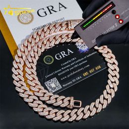 Pass Tester Moissanite Hip Hop Jewellery 13Mm Sterling Sier Iced Out Vvs Diamond Mossanite Cuban Link Chain