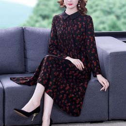 Casual Dresses 6XL Women Jacquard Knit Dress Loose Temperament Sweater Bottoming Long Floral Shirt Elegant Female Robes M699