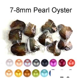 Pearl Diy 7-8Mm Freshwater Akoya With Single Pearl Mixed 25 Colours Top Quality Circle Natural For Gift Surpri Drop Delivery Jewellery Lo Dhz3L