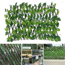 Decorative Flowers 1pc Artificial Ivy Fence Expanding Trellis Garden Screening Privacy Screen Leaves Home Decorations
