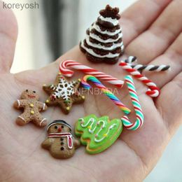 Kitchens Play Food 1/6 Scale Miniature Dollhouse Play Food Christmas Cookies Mini Candy Cane Kitchen for s Blyth Doll House Accessories ToyL231104