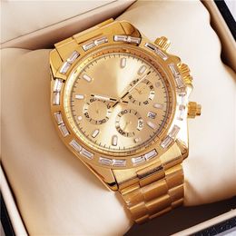 Men Luxury Gold watch designer watches high quality quartz Wristwatches folding buckle waterproof luminous