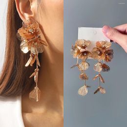 Dangle Earrings 2023 Fashion Luxury Design Statement Metal Leaves Flower For Women Holiday Party Jewellery