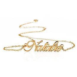 GORGEOUS TALE Whole Personalised Carrie Style Name Necklaces Stainless Steel Custom Made with Any Name Fashion Jewellery Gift247r