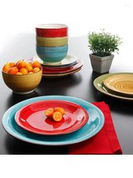 Plates Better Homes & Gardens Festival Dinnerware Assorted Colors Set Of 12