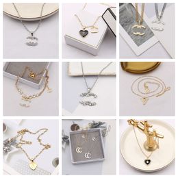 Newest St Designer Necklace Necklaces Designers Gold Plated Pendant Stainless Steel Letter for Women Wedding Christm Jewelry No Box 20