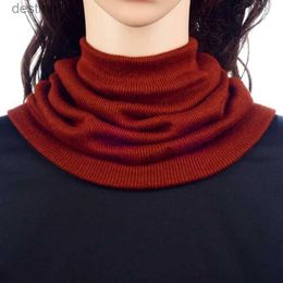 Scarves Korean Winter Female Cashmere Elastic Hedging Fake Collar Snood Warm Scarve Unisex Sports cycling Knit Wool Neck Guard Scarf O39L231104