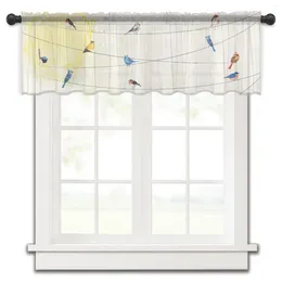 Curtain Wire Bird Cute Small Window Tulle Sheer Short Bedroom Living Room Home Decor Voile Drapes