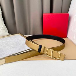 Women Designer Belt Fashion Classic Letter Smooth Buckle Mens Womens Jeans Casual Belts Width 3.0cm Double-sided Reversible With Red Gift Box