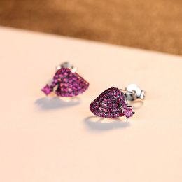 New Brand Design Colorful Zircon s925 Silver Stud Earrings European Fashion Sexy Women Christmas Hat Earrings Luxury High grade Jewelry Gift