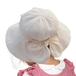 Clothing Sets Outdoor Baby Bucket Hat Girl Hats With Bows Cotton Bonnet Girls Cap Toddler Kids Fisherman Summer Beach Or