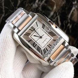 NEW W5310006 Two Tone Rose Gold Silver Dial Date Japan Miyota 8215 Automatic Mens Watch Stainless Steel Gents Watches Super Cheap 266W