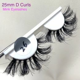 Factory Russia D Curls Mink Eyelash Extension Natural long fluffy Soft Sexy Siberian Real Raw virgin mink fur Thick 3D 5D Makeup 25mm Eye Lash Custom Private label