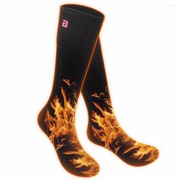 Sports Socks Winter Warm 3.7V Recharegable Battery Heated Electric Cold Autumn LongSocks For Man