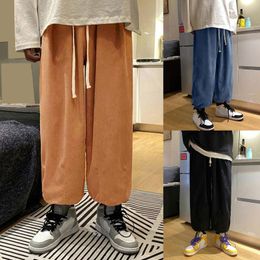 Men's Pants Mens Large Size Loose Corduroy Casual Wide Leg Pant Harlan Trousers Clothings Streetwear Man