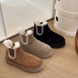 Wool integrated women outdoor snow boots platform short sheepskin Tasman Tazz chestnut sand mustard seed beige Australian winter ankle