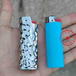 Colorful Smoking Metal Alloy Replaceable J6 Lighter Casing Case Shell Innovative Meteorite Crater Protection Sleeve Sheath Herb Tobacco Cigarette Holder