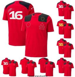 New F1 Ferari T-shirt Mens Polo Shirts Formula 1 Red Team Short Sleeve T-shirts Summer Racing Clothing Jersey Custom