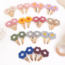 Hair Accessories 2Pcs Embroidery Flower Hairpins Children Kids HairClips Vintage Hairgrip Barrettes Sweet Baby Girls Gift