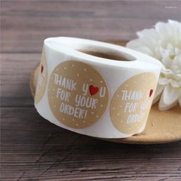 Gift Wrap Business Sticker "Thank You For Your Order" 1.5 Inch Round Labels Jars Decorations 500 Pcs Per Roll