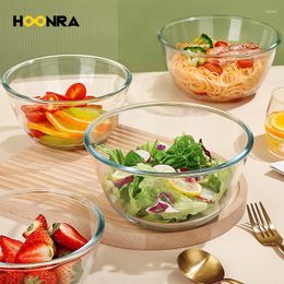 Bowls HOONRA Large Capacity High Borosilicate Glass Bowl Salad Mixing Egg Beater Container Kitchen Microwavable Soup