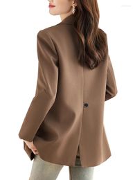 Women's Suits Fashion Women Formal Blazer Coat Coffee Black Female Long Sleeve Loose Ladies Jacket For Autumn Winter