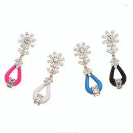 Stud Earrings 2023 Fashion Jewellery Crystal Artificial Gem Patchwork Leaves Flower Ladies Sexy Big For Elegant Women