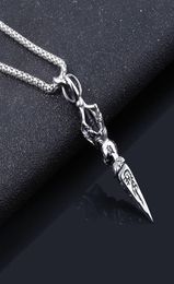 Pendant Necklaces Antique Vajra Evil Jiang Dagger Necklace Rock Chain India Ganesha Buddhism For Women Men JewerlyPendant5451080