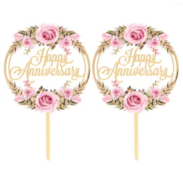 Festive Supplies Wedding Anniversary Inserts Party Cake Flags Topper Toppers Acrylic Decorations