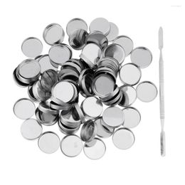 Storage Bottles 100 26mm Round Make Up Palette Empty Cosmetics Eyeshadow DIY Pans Stick