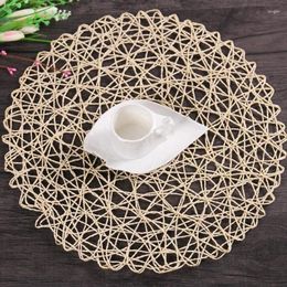 Table Mats Placemats For Rural Hollow Mat Round Woven Dining Placemat Pads Dinnerware Cup Home Decoration & Accessories